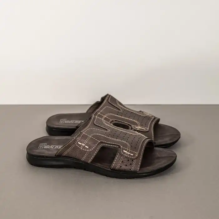 Шлепанцы мужские, GOLD STAR, 40-45, Коричневый, Эко Кожа