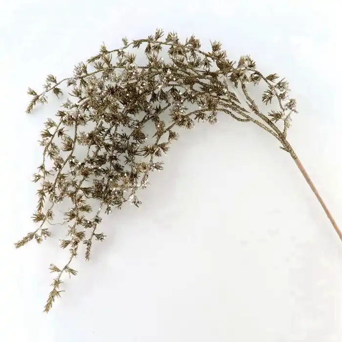 Ветка новогодняя, GLOBAL CHRISTMAS, Шампань, 100см