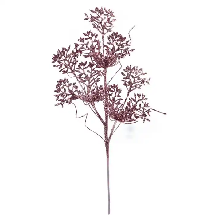 Ветка новогодняя, GLOBAL CHRISTMAS, Розовый, 59см