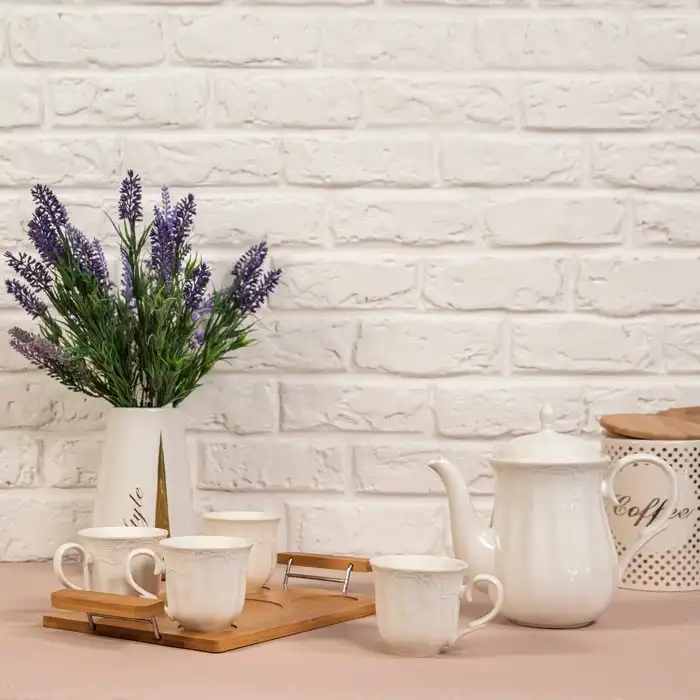 Чайный набор Керамика, Белый, 6 предметов