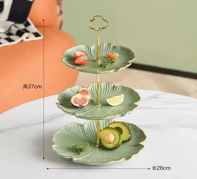 Этажерка для десертов Керамика, Мятный, 26x37cm