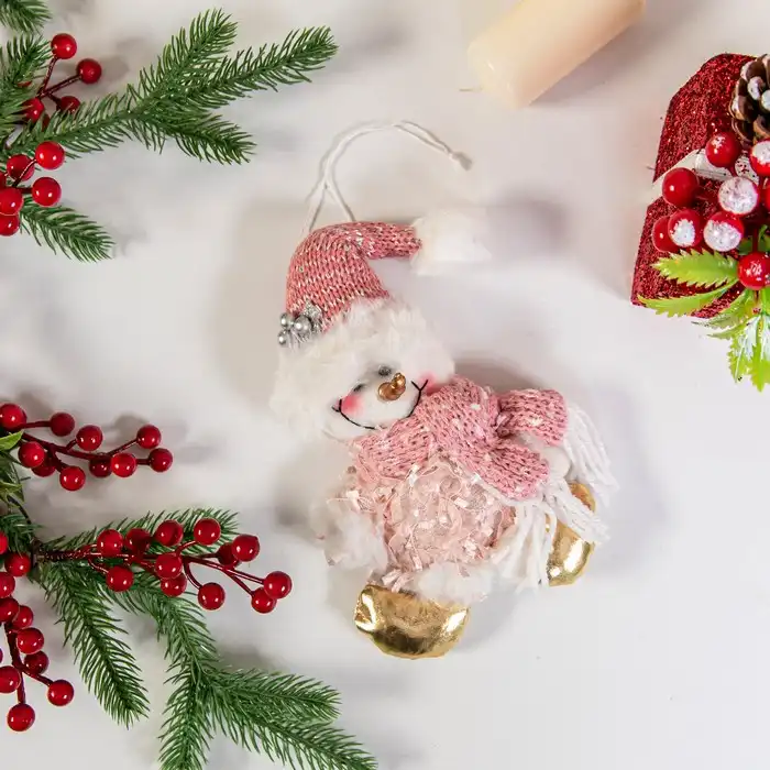 Cumpara  Moșii de Crăciun decorativi - Дед мороз, GLOBAL CHRISTMAS, 27см, Розовый, Т..