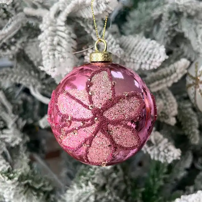 Cumpara  Bile de Crăciun - Новогодний шар, GLOBAL CHRISTMAS, 8см, Розовы..