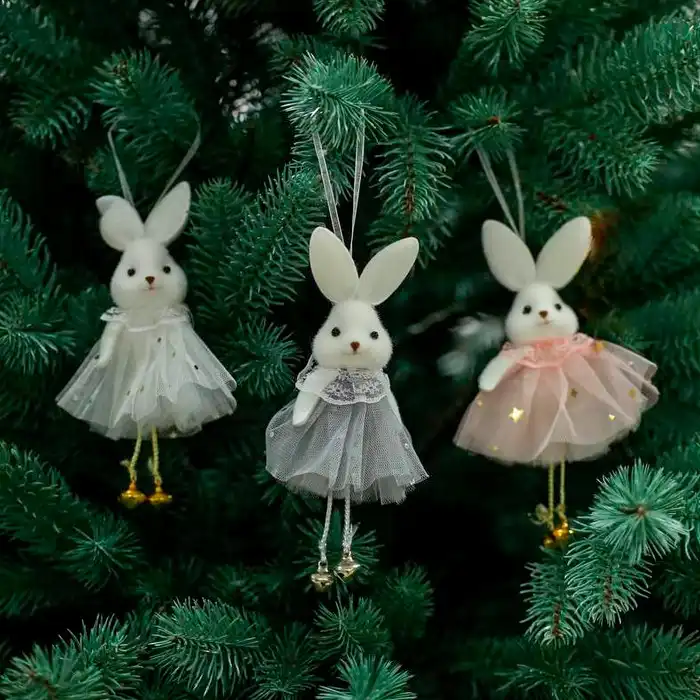 Новогоднее украшение, GLOBAL CHRISTMAS, 16см, Белый/Серый/Розовый