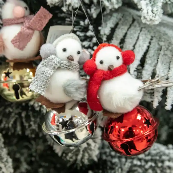 Новогоднее украшение, GLOBAL CHRISTMAS, 14см, Белый