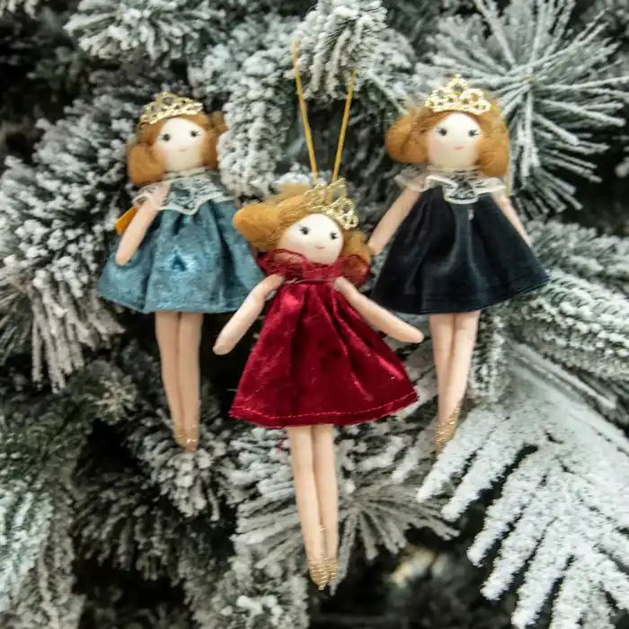 Новогоднее украшение, GLOBAL CHRISTMAS, 18см, Розовый, Текстиль