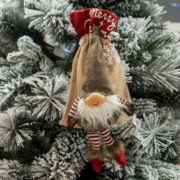 Мешок деда мороза, GLOBAL CHRISTMAS, 37см, 17см, Кремовый