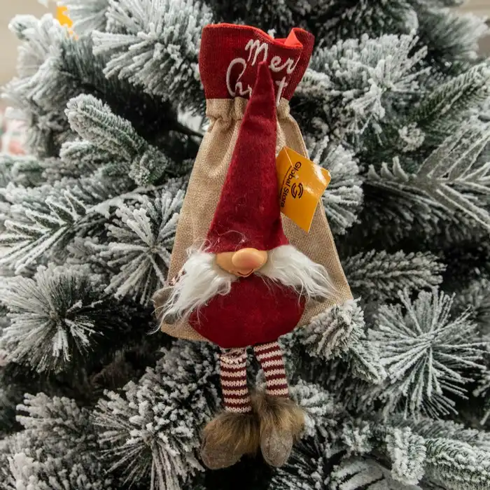 Мешок деда мороза, GLOBAL CHRISTMAS, 37см, белый/крем