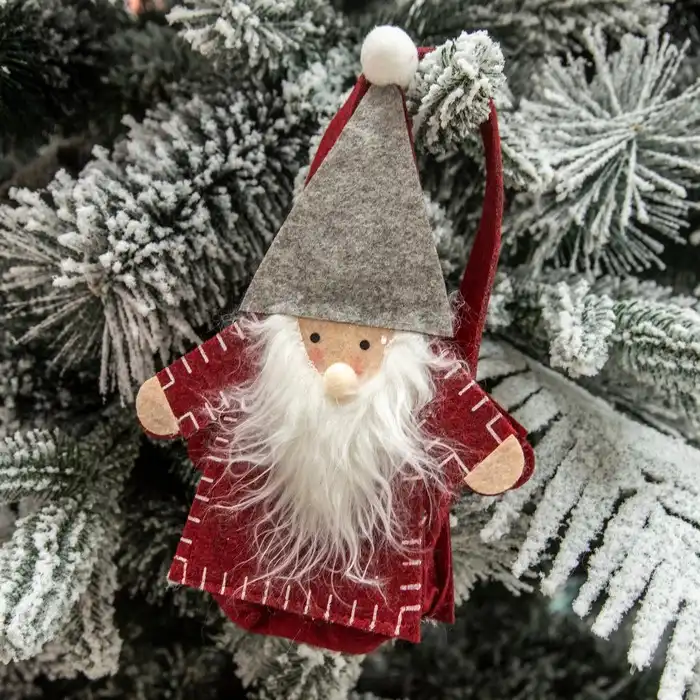 Мешок деда мороза, GLOBAL CHRISTMAS, 23см, Серый/Красный, Текстиль