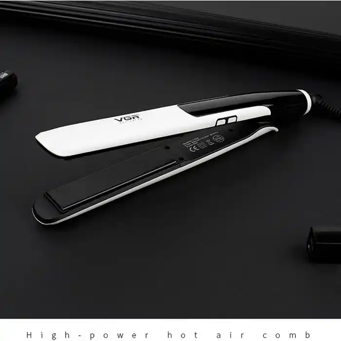 Выпрямитель для волос, VGR, Керамика/Пластик, Белый, 220 C