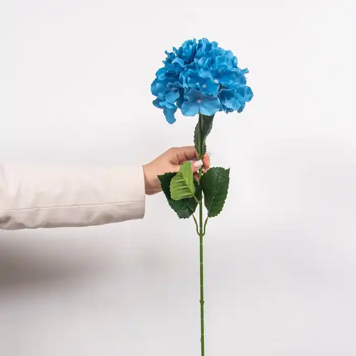 Искусственный цветок Гортензия, Темно-синий, 76см