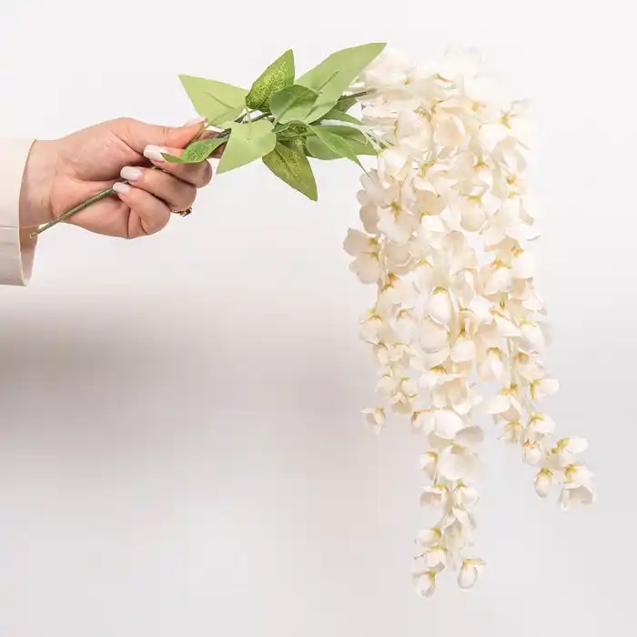 Искусственный цветок ГЛИЦИНИЯ, Кремовый, 61см