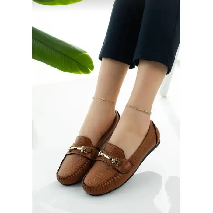 Мокасины женские, POLTAN, 36-40, Коричневый, Эко Кожа, Резиновая Подошва