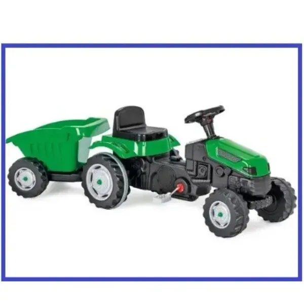 Tractor cu remorca ACTIVE, roșu/verde