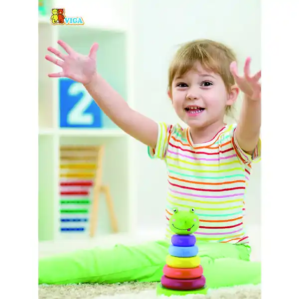 Деревянная пирамидка "Лягушка"