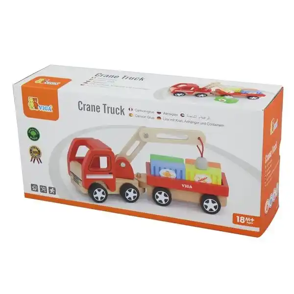 Машинка "Aвтокран с прицепом и кубикам"