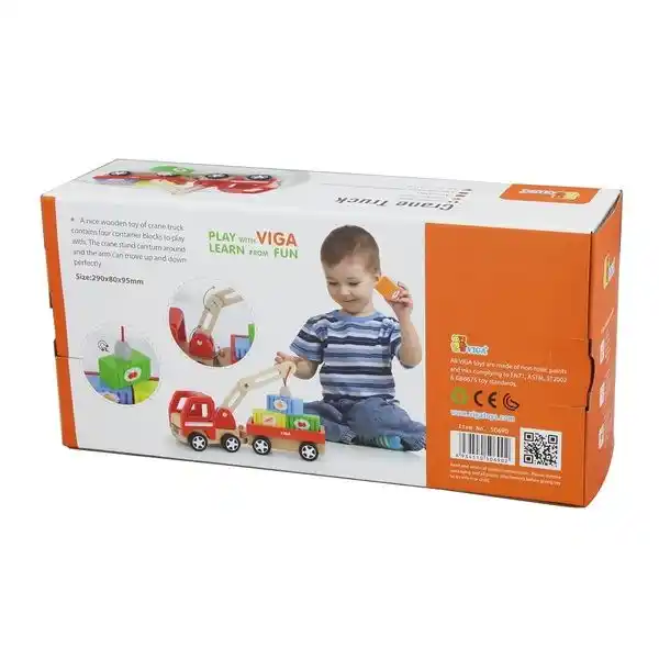 Машинка "Aвтокран с прицепом и кубикам"