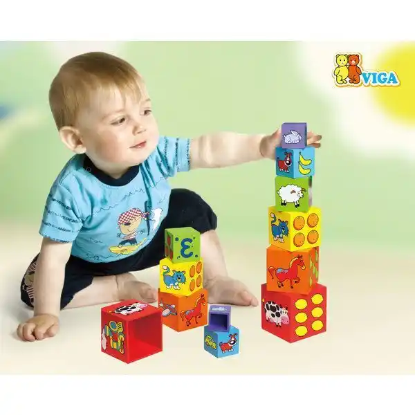 Разноцветные деревянные блоки 
