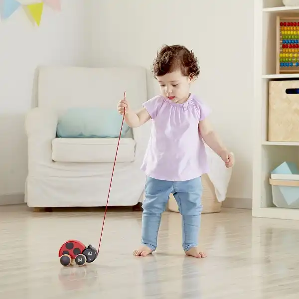 Детская каталочка на веревочке Божья Коровка