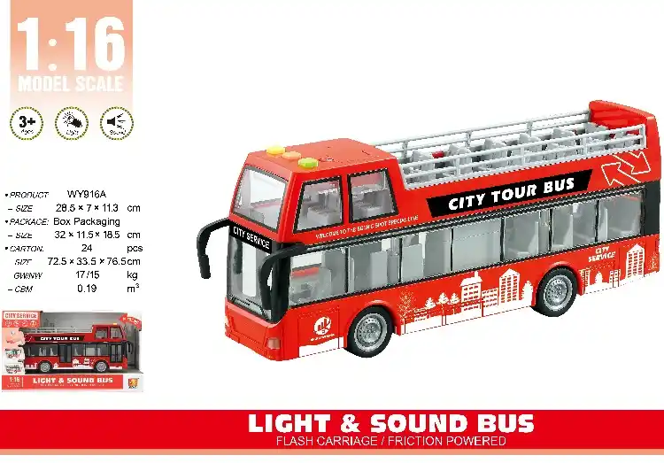 Инерционный Двухэтажный Автобус (свет / звук)