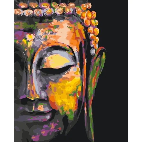Pictură pe numere 40*50 сm (în cutie) – Buddha colorat