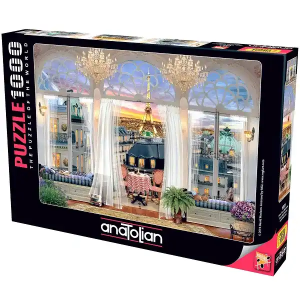 Puzzle 1000 elemente Terasa pe acoperis in Paris