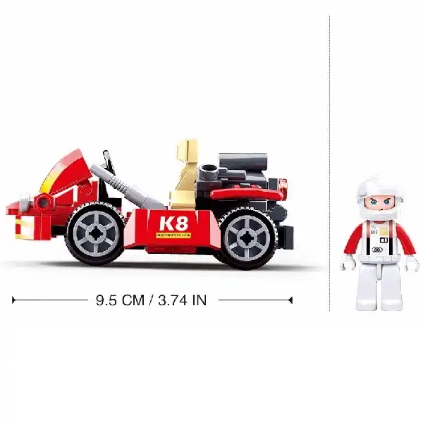 Set de construcție ”Mașină de curse” cu inerție, 89 elem.