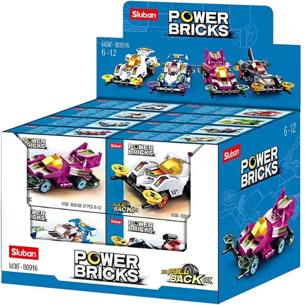 Set de construcție ”Mașină sport”, cu inerție 8 modele, de la 54 pînă la 61 elem.