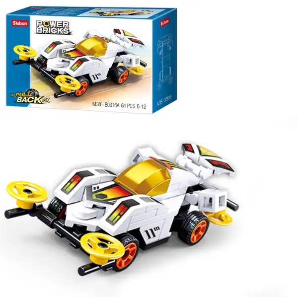 Set de construcție ”Mașină sport”, cu inerție 8 modele, de la 54 pînă la 61 elem.