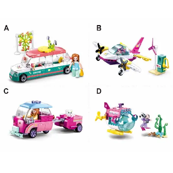 Set de construcție ”Transport colorat”, 4 modele, de la 111 pînă la 117 elem.
