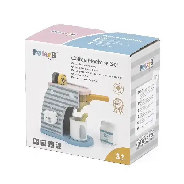 Set de joaca din lemn “Aparat de cafea”, 6 piese