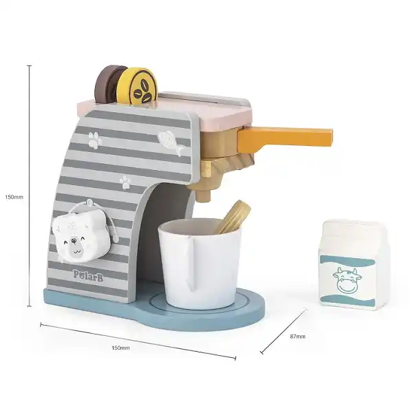 Set de joaca din lemn “Aparat de cafea”, 6 piese