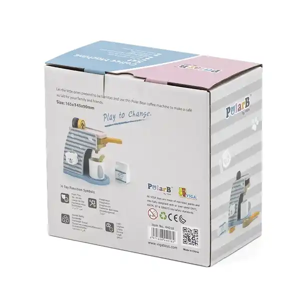 Set de joaca din lemn “Aparat de cafea”, 6 piese