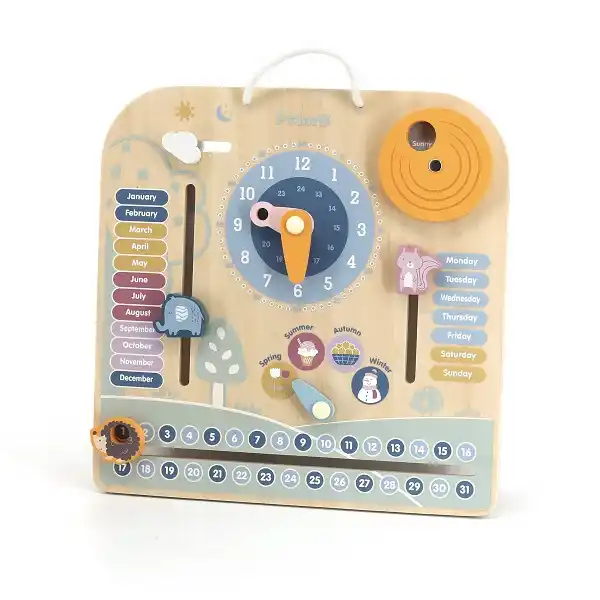 Деревянный календарь с часами (на а..