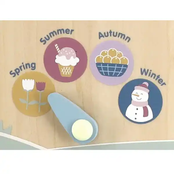 Деревянный календарь с часами (на английском языке)