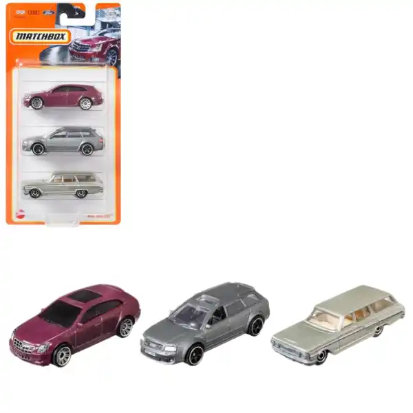 Hot Wheels Набор из 3-х базовых машинок Matchbox (аcс).