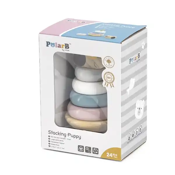 Деревянная пирамидка-неваляшка “Собачка”