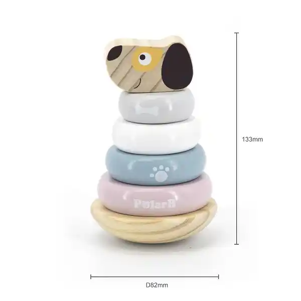 Деревянная пирамидка-неваляшка “Собачка”