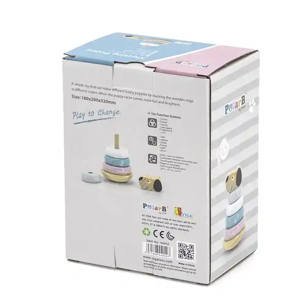 Деревянная пирамидка-неваляшка “Собачка”