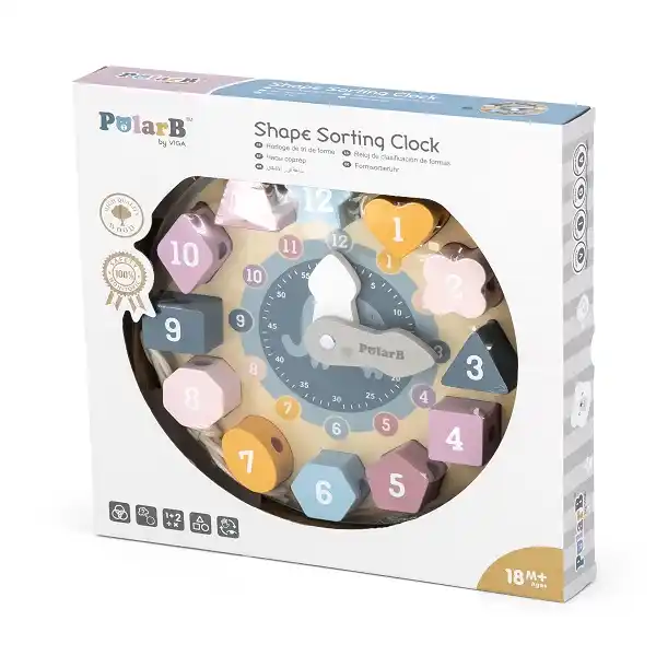 Деревянный сортер-шнуровка "Часы"