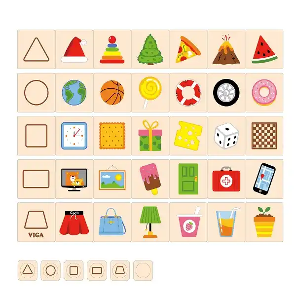 Деревянный пазл-игра “Изучаем формы” 35 эл.