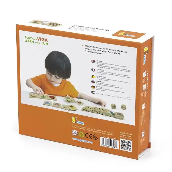 Деревянный пазл-игра “Изучаем формы” 35 эл.