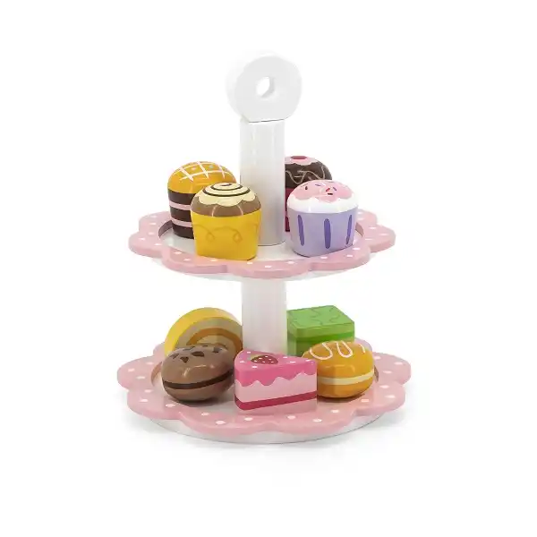Деревянный набор “Десерт для чаепития на подставкe”