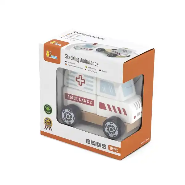 Деревянная пирамидка “Машина скорой помощи”