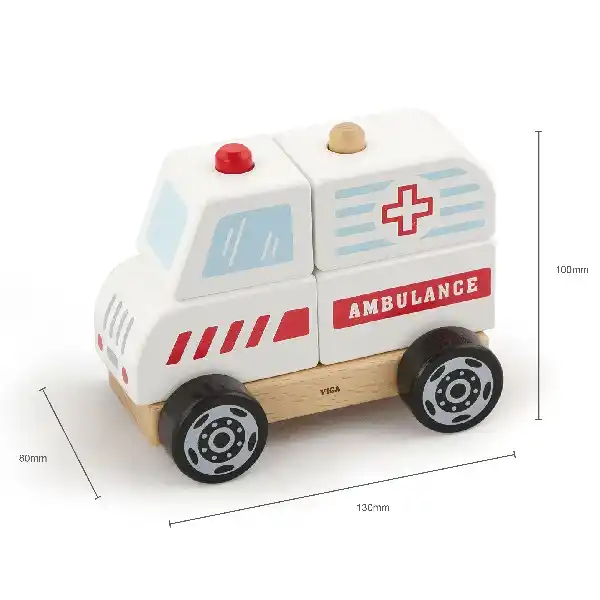 Деревянная пирамидка “Машина скорой помощи”
