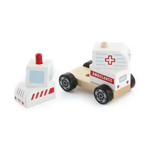 Деревянная пирамидка “Машина скорой помощи”