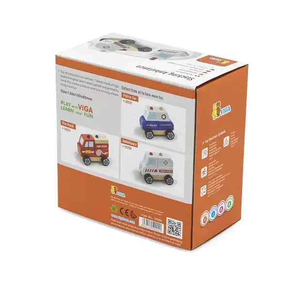 Деревянная пирамидка “Машина скорой помощи”