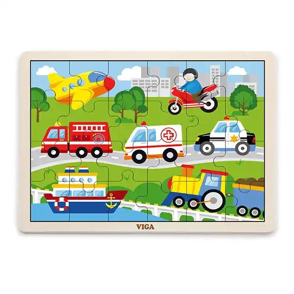 Деревянный пазл “Транспорт” 24 эл.