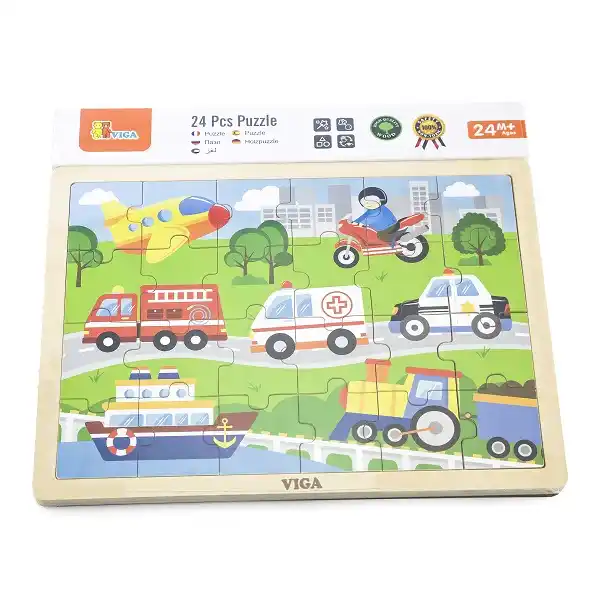 Деревянный пазл “Транспорт” 24 эл.