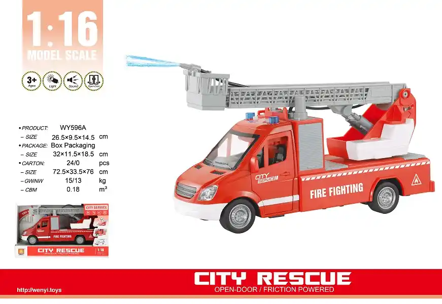 1:16 Инерционная Пожарная Машина (свет / звук)